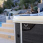 Sleek modern design of this luxury hot tub,