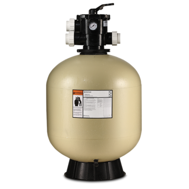 FIBERGLASS TANK WITH MULTIPORT VALVE, CLAMP STYLE
Our process creates a one-piece, fiberglass reinforced tank with superior strength and durability. Tagelus Top Mount Filters are equipped with a six-position, top-mounted multiport valve.